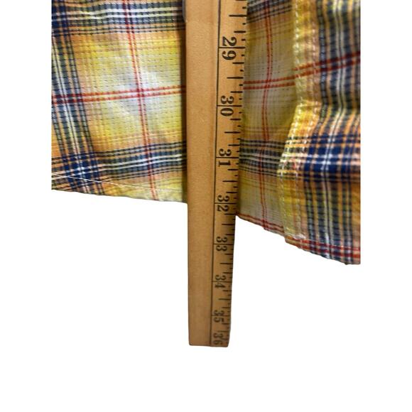 Duluth Trading Co Mens Short Sleeve Yellow Plaid Button Down Shirt Size Large - Picture 7 of 7